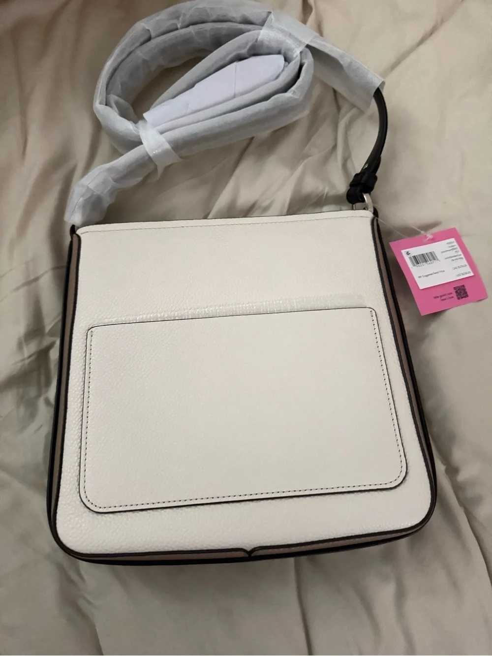 Kate Spade Two-Tone Cream and Black Leather Shoulder Bag